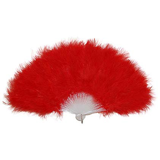 Red Burlesque Feather Fan - United Costumes